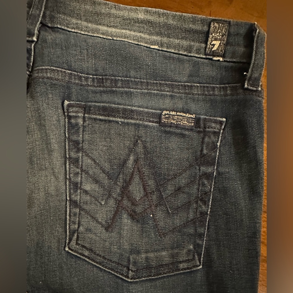 7 For All Mankind Blue Lexie A Pocket Flare Leg Jeans